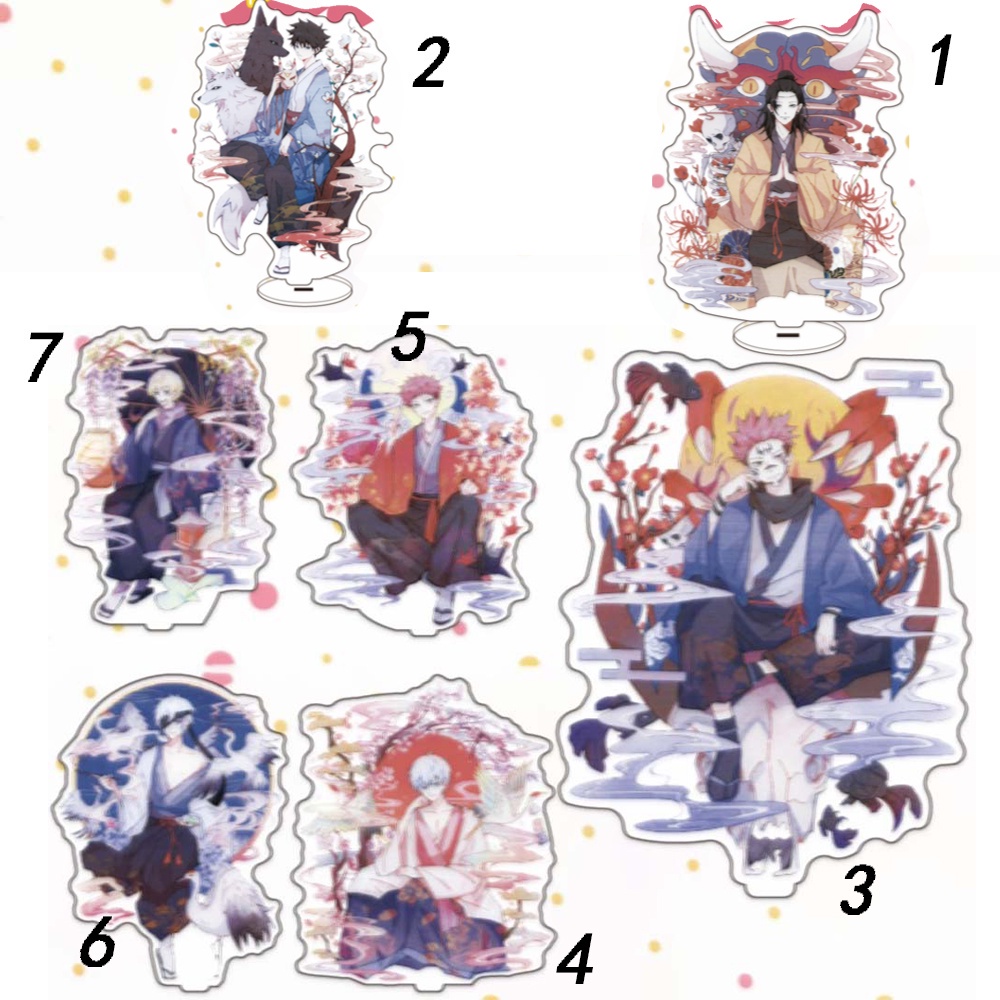 Mô hình các nhân vật trong Anime Jujutsu Kaisen bằng acrylic trong suốt dùng trang trí bàn làm việc đa năng