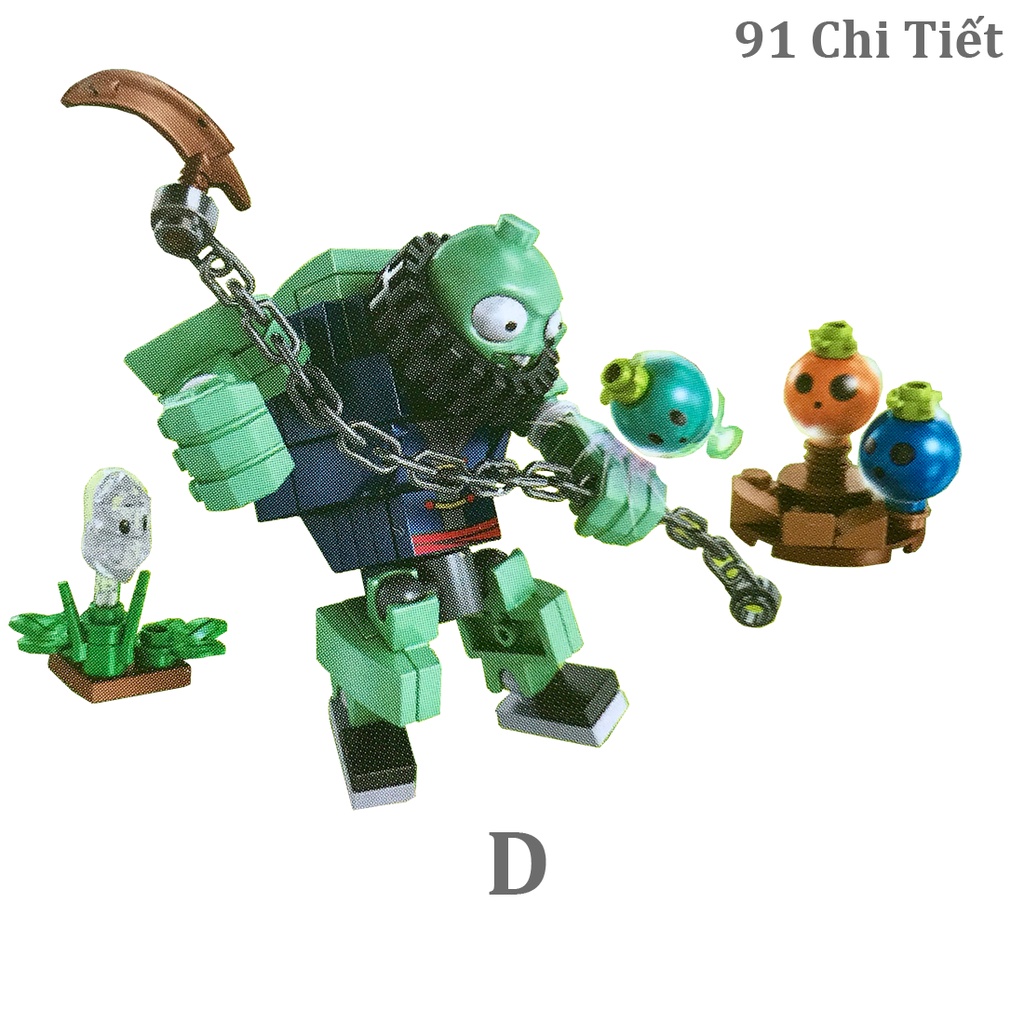 [1 Bộ] Bộ Đồ Chơi Xếp Hình Lego Lắp Ráp Plants vs Zombies Hoa Quả Nổi Giận Phần 2 Size Nhỡ 4 In 1 SY1493 (4 Hộp)