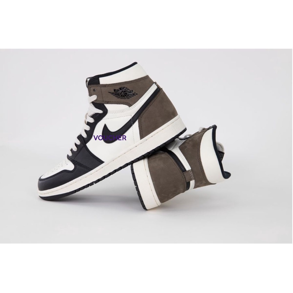 Giày Sneaker✅sập giá✅ Air Jdan 1 Nâu Cao Cổ, Giày JD1 Gót Nâu Cao Cổ Moc Đen Nam Nữ 2021