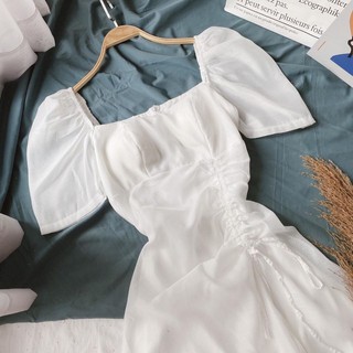 ĐẦM MAXI CỔ TIM RÚT DÂY ( 3 màu )