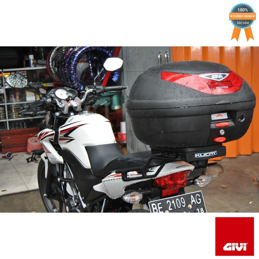 Thùng đựng đồ xe máy Givi E350N FLow 35Lít Monolock System Technology Tặng đế đệm Hàng chính hãng