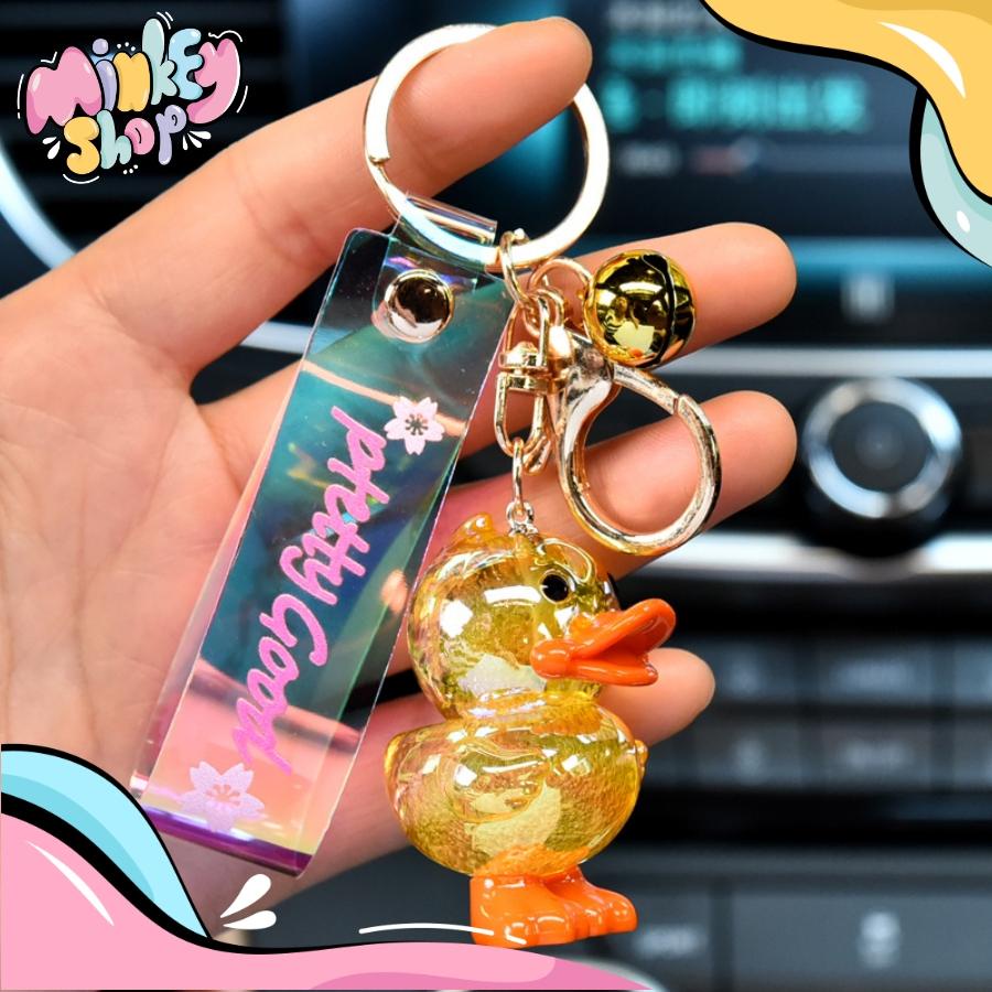 Móc Khóa Vịt Pha Lê Cao Cấp Đáng Yêu Với Nhiều Màu Sắc Cute Phụ Kiện Túi Xách Balo Dễ Thương 02MKV -Minkey