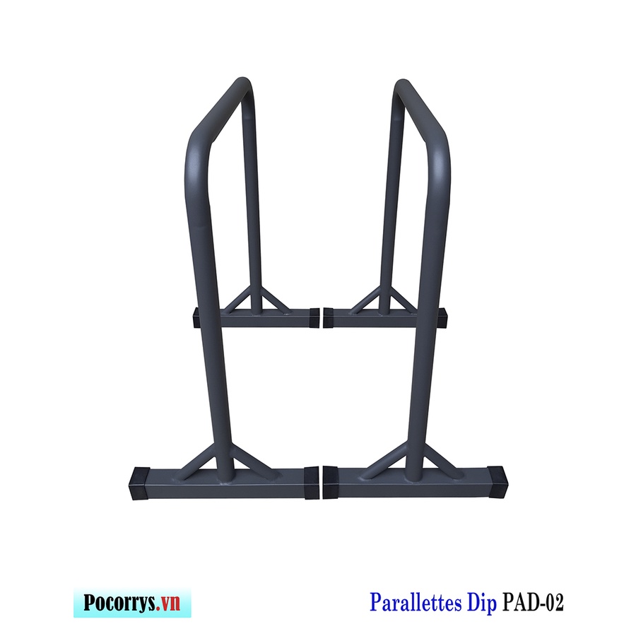 Xà kép Parallettes Dip cao 90cm, Pocorrys PAD-02, Màu ghi