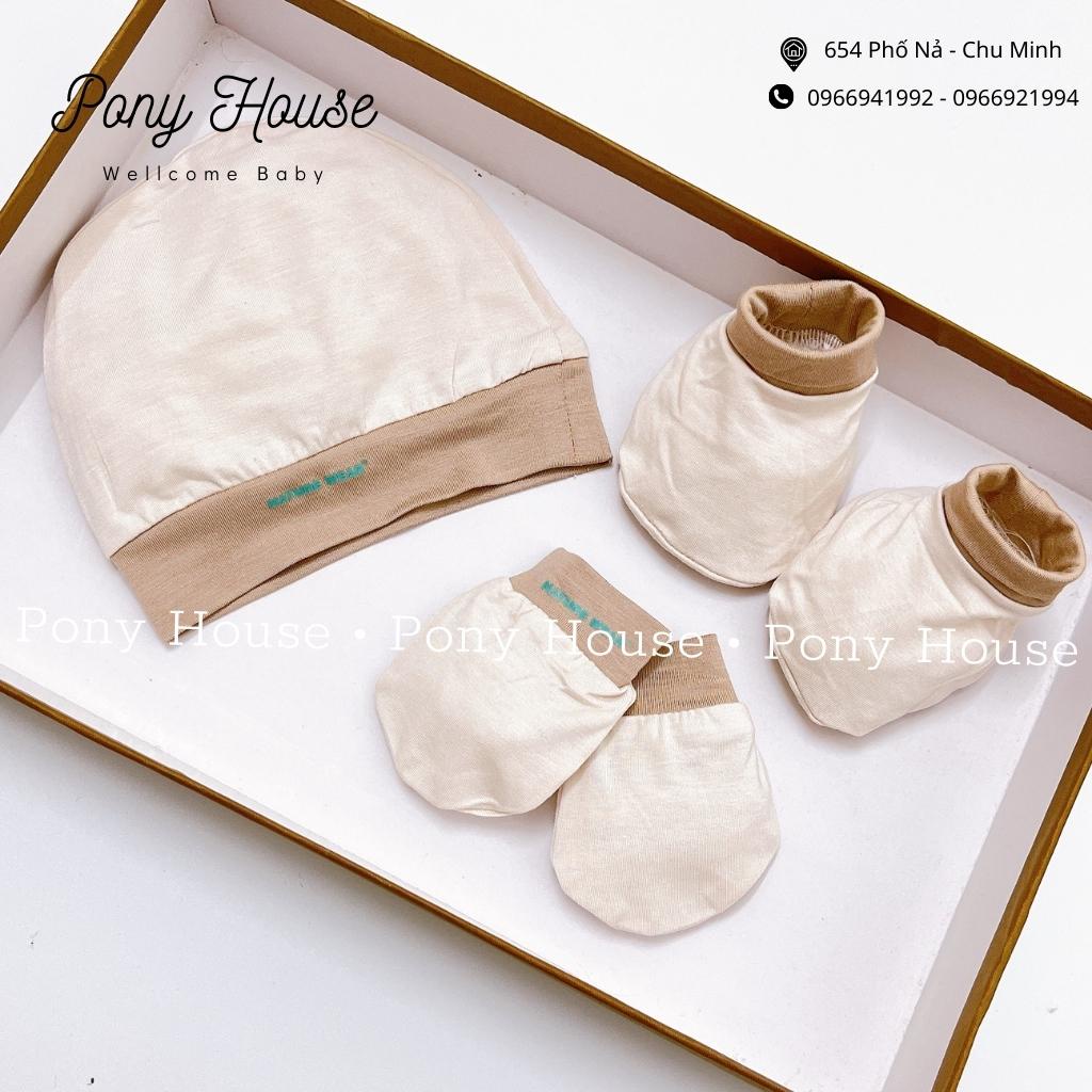 Set Mũ, Bao Tay, Bao Chân Nature Wear Cho Bé Sơ Sinh Chất Cotton Bambo Cho Bé Từ 0-3 Tháng