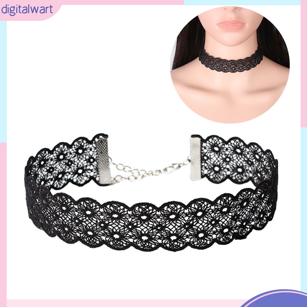 Dây Chuyền Choker Ren Phong Cách Gothic Có Thể Điều Chỉnh Kích Cỡ