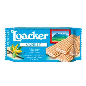 Bánh xốp Loacker các vị Classic Vani, Creamkakao, Napolitaner, Mill, Matcha, Dâu gói 45g