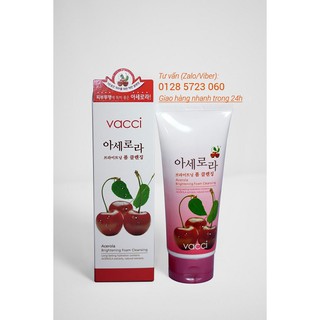 Sữa rửa mặt Vacci tinh chất Cherry - Acerola Brightening Foam Cleansing