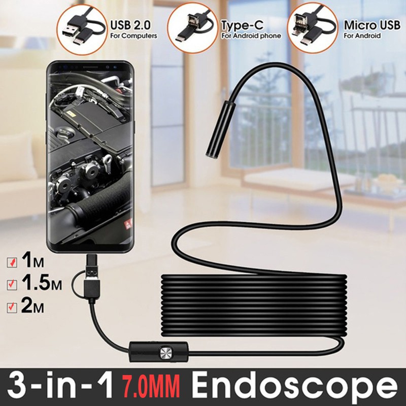 Bộ camera nội soi đa năng 3 trong 1 thích hợp cho android