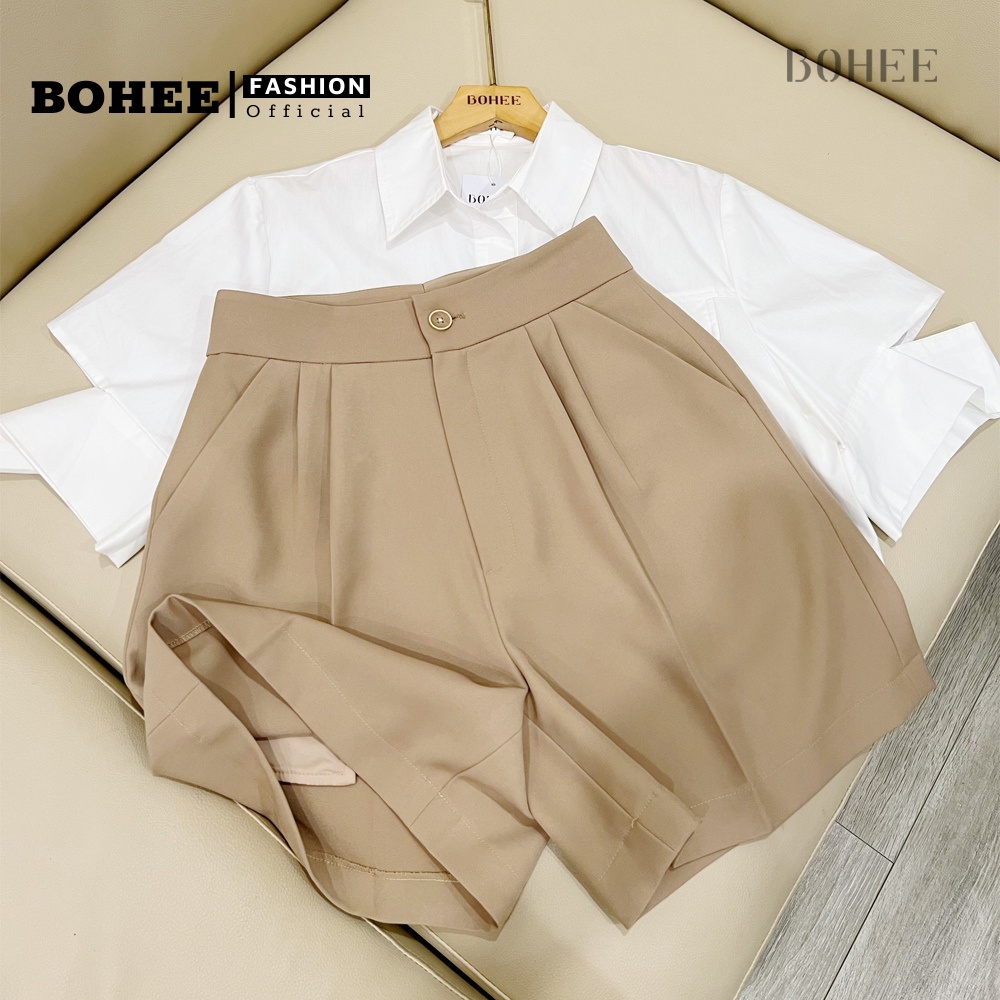 Áo sơ mi croptop nữ BOHEE tay kiểu  A249