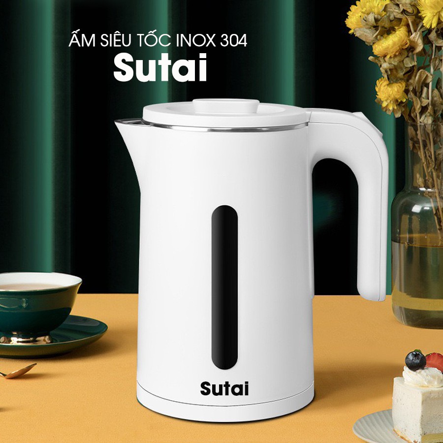 Ấm siêu tốc SUNTAI, Bình đun nước siêu nhanh, Ấm đun dung Tích 2L Công Suất 1500W đèn led , Bền đẹp, Nấu nước an toàn