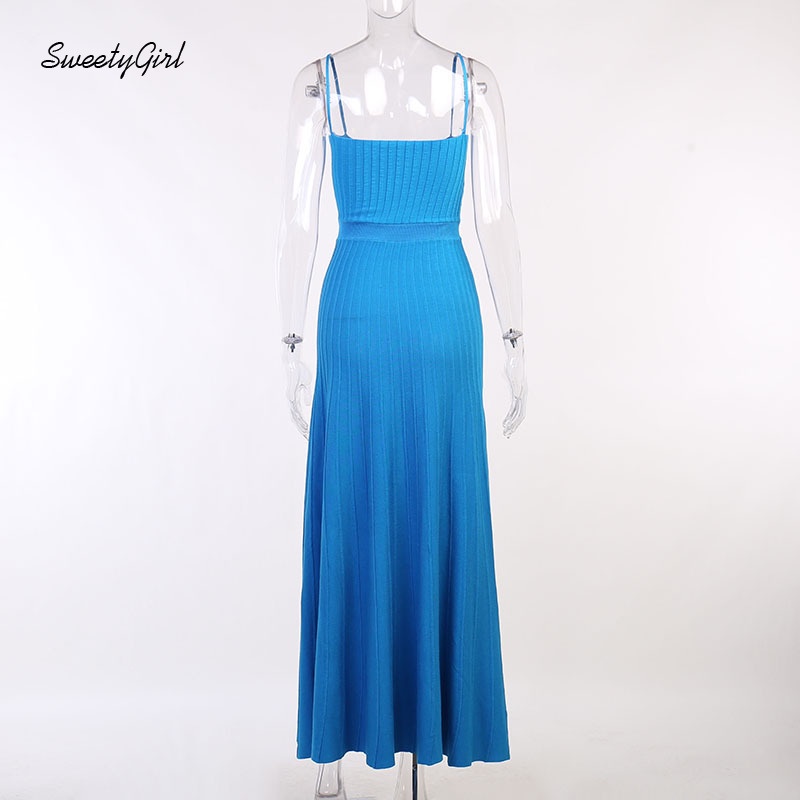 Đầm Maxi Hai Dây Dáng Ôm Màu Trơn Thời Trang Quyến Rũ 2022 Dành Cho Nữ