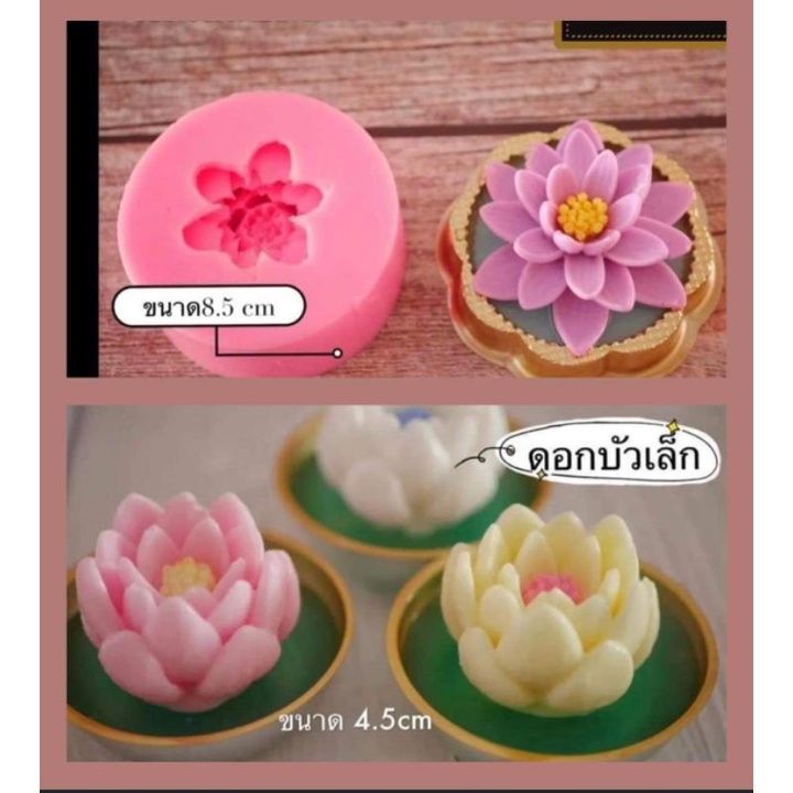 Khuôn silicon 4d hoa súng thái hoa sen làm bánh rau câu