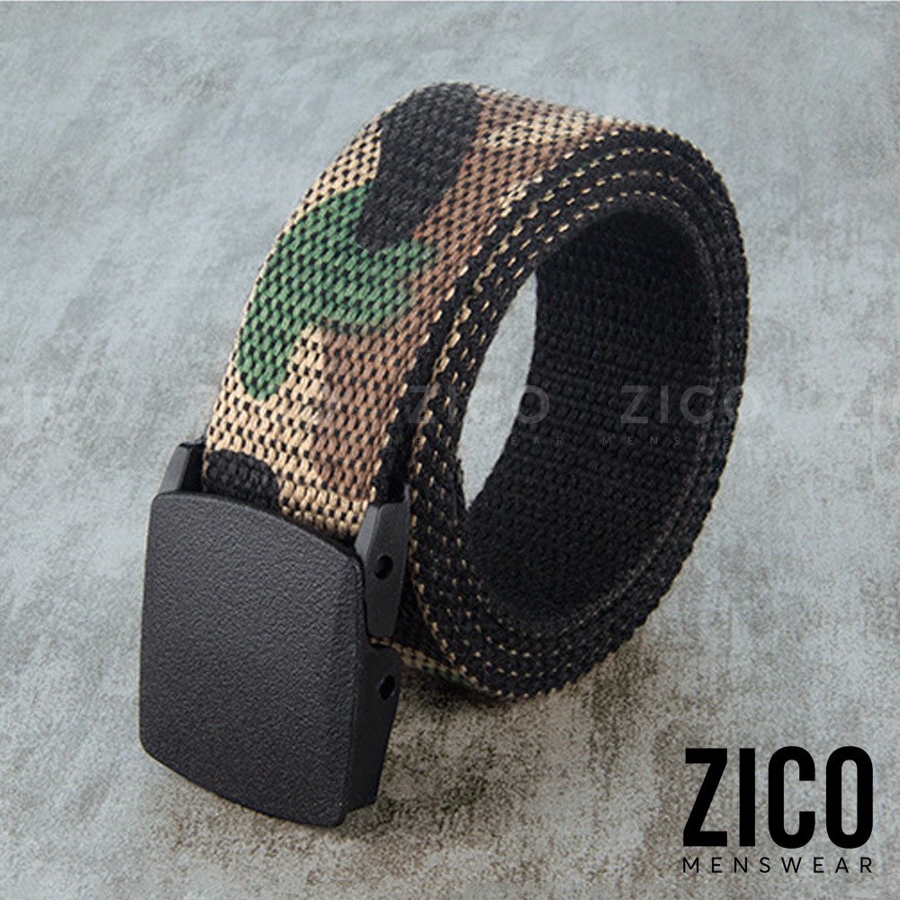 Dây nịt vải dù Canvas ZICO MENSWEAR khóa cài tự động - Thắt lưng dù nam họa tiết rằn ri