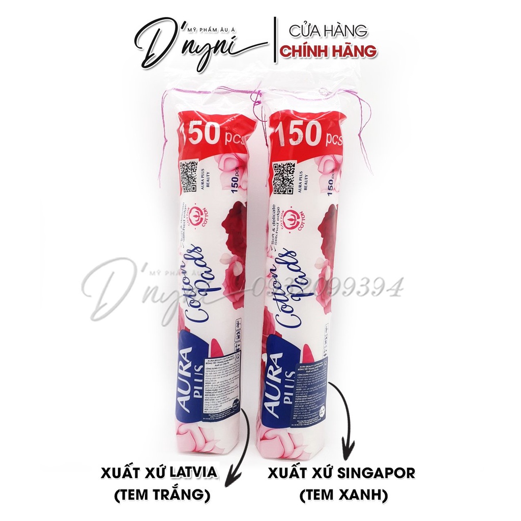 Bông Tẩy Trang Aura Beauty Cotton Pads 150 Miếng