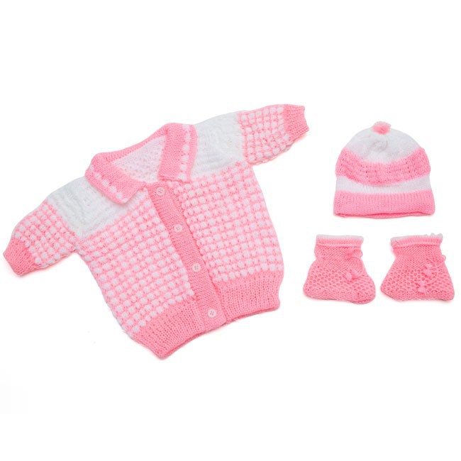 Set áo nón vớ len sơ sinh đến 3 tháng