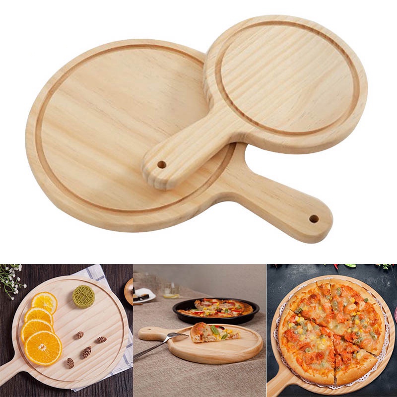 Khay / Thớt Gỗ Tròn Để Bánh Pizza Tiện Dụng Cao Cấp