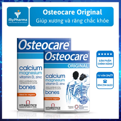 Osteocare - Viên uống bổ sung canxi, kẽm, hỗ trợ xương chắc khỏe Hộp 30 viên