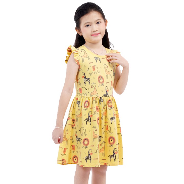 Đầm bé gái tay cánh tiên in toàn thân 14-22 kg MEEJENA - 100% COTTON 4C - 1485