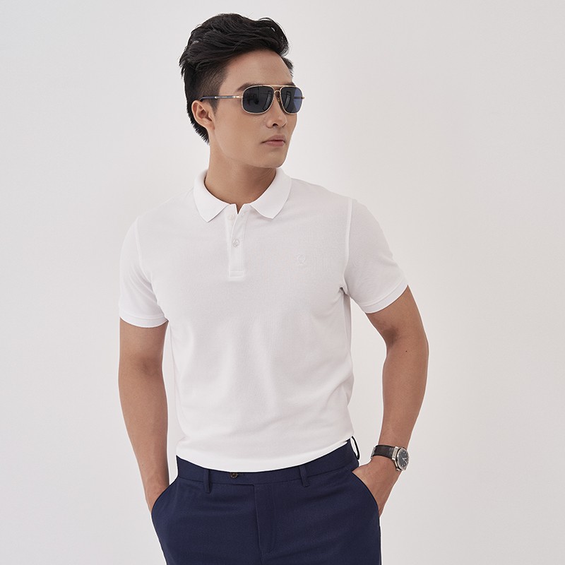 Áo Polo Nam Trơn 1 Màu, Có Cổ Chất Cotton 100% - SỢI ĐAN 40 Cao Cấp, Áo Phông Nam Thêu Logo Venisce | BigBuy360 - bigbuy360.vn