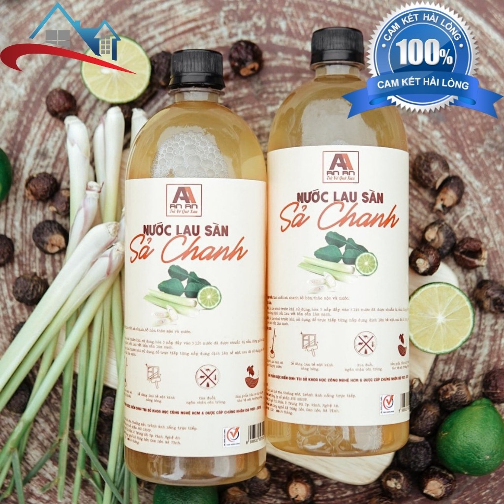 Nước lau sàn hữu cơ Sả Chanh Quế An An đậm đặc, 100% thảo mộc tự nhiên, ko gây kích ứng da, xua đuổi muỗi, côn trùng, kh