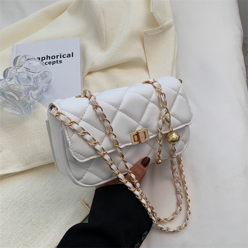 Túi Đeo Chéo Dáng Vuông Nhỏ Phối Dây Xích Thời Trang Mùa Hè Mới 2022 Cho Nữ