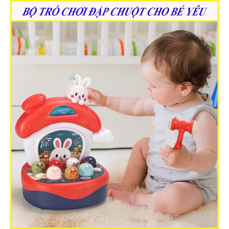 Bộ Đồ Chơi Đập Chuột Cao Cấp Cho Bé Tặng Kèm 3 Pin