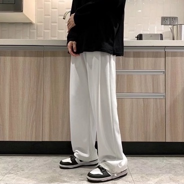 Quần Cạp Cao Unisex Có Dây Điều Chỉnh Bo Ống Chất Nỉ Ngoại Cao Cấp,Quần Dáng Suống Ống Rộng Co Giãn