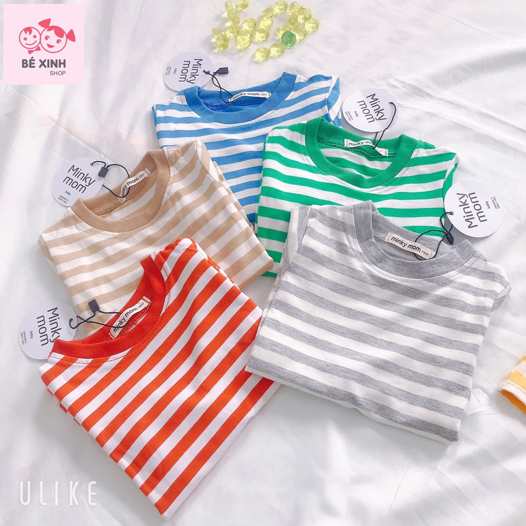 Đồ bộ dài tay kẻ cạp cao cho bé gái bé trai Minky Mom [Giá cực sốc] bộ đồ ngủ kẻ sọc thu đông tay dài cho bé gái bé trai