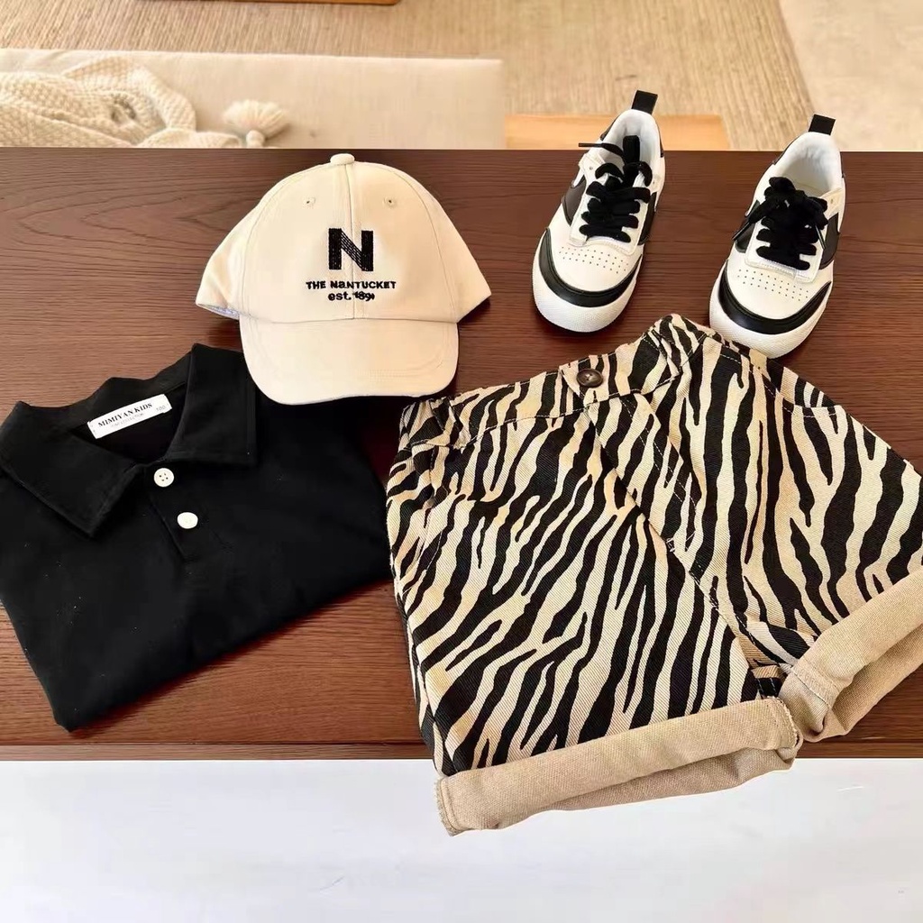 Hàng Mới Về Quần Short Cotton Họa Tiết Ngựa Vằn Phong Cách Hàn Quốc Thời Trang Mùa Hè Cho Bé 0503