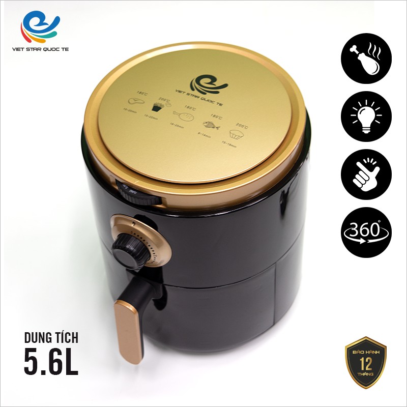 Nồi chiên không dầu dung tích 5,6L công Nghệ Hàn Quốc,dễ Dàng Sử Dụng, An Toàn Sức Khỏe VS8063