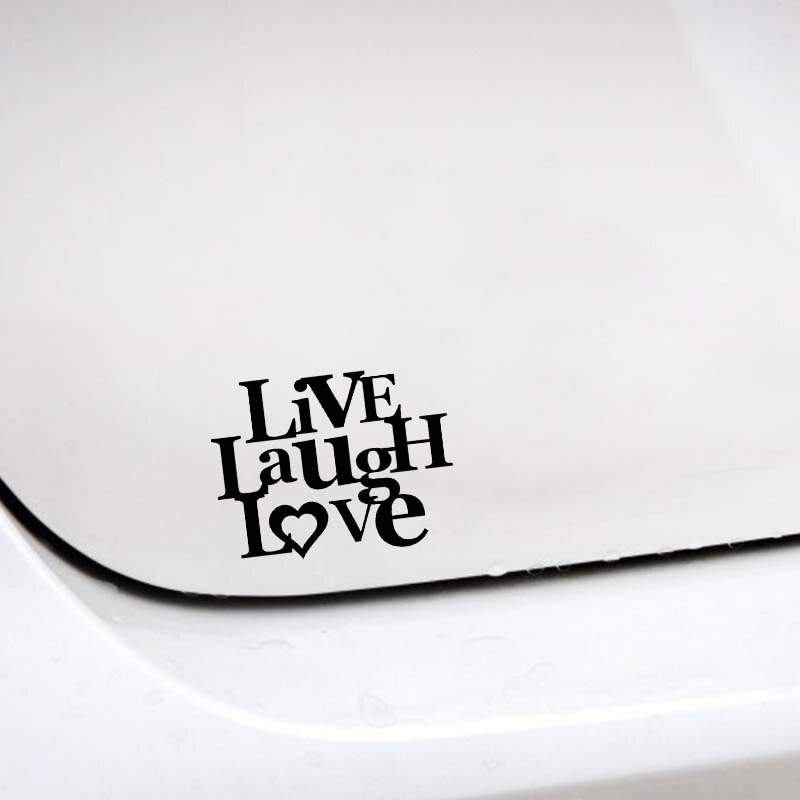 Đề can vinyl Live Laugh Love 14cm x 10.7cm chống thấm nước cá tính trang trí xe hơi