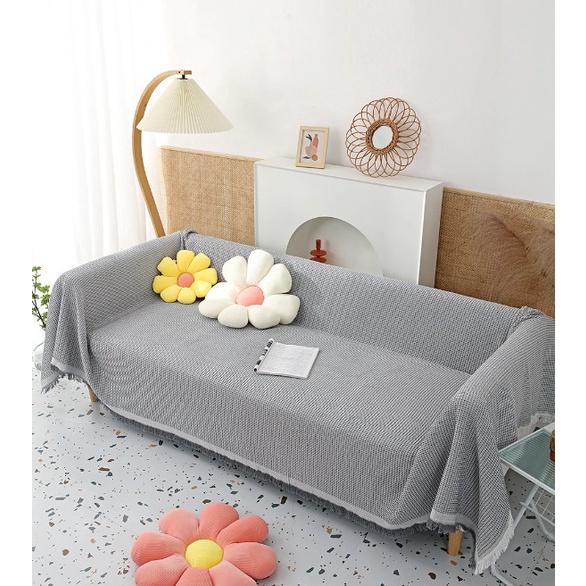 Khăn Thảm Phủ Sofa chống bụi bẩn, Mền đắp thư giãn, Thảm Sofa Phòng Khách Loại Một Màu