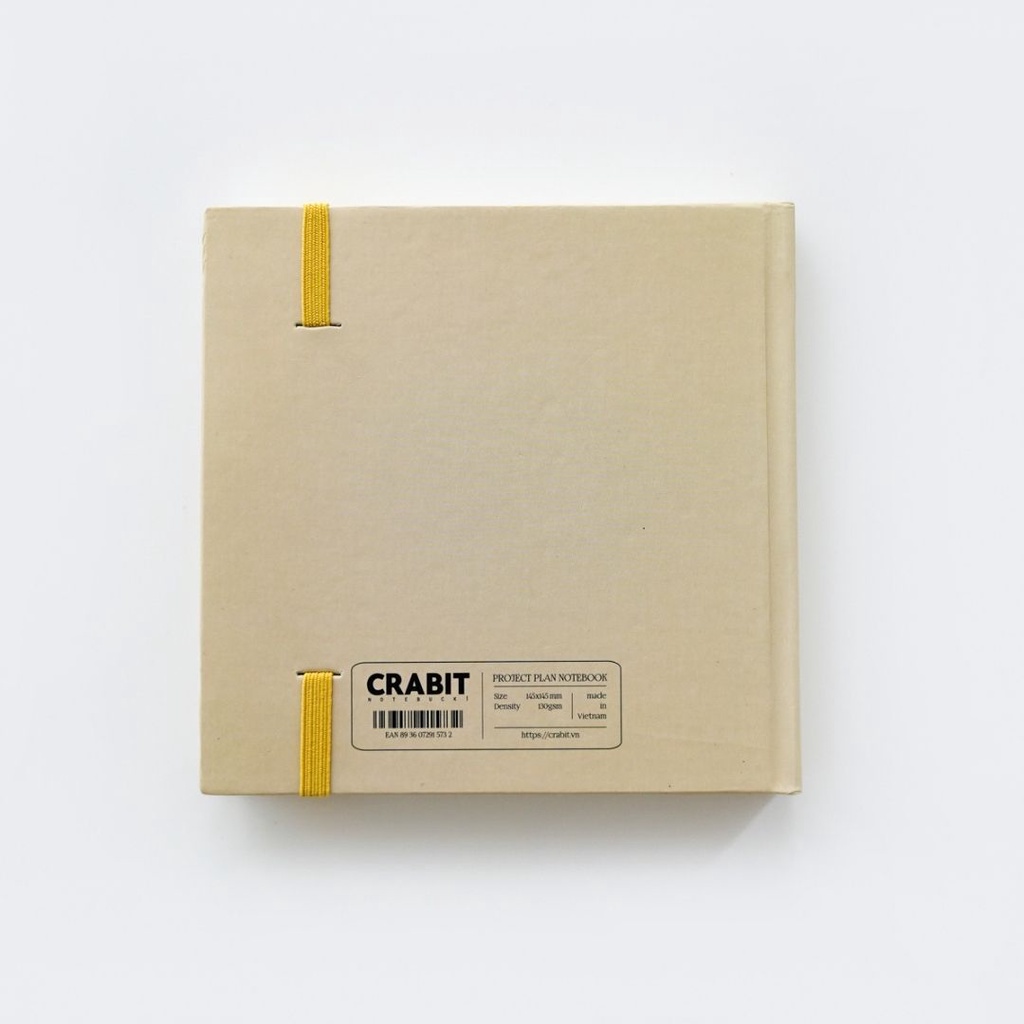 Sổ kế hoạch project planner quản lý dự án cá nhân hình vuông 130gsm Crabit Vàng