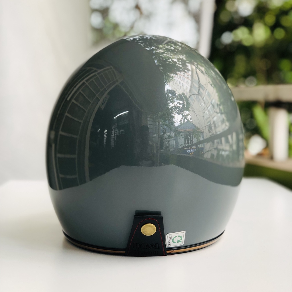 Mũ bảo hiểm 3/4 RONA màu xám ximang bóng chính hãng, bảo hành 12 tháng, freeship toàn quốc