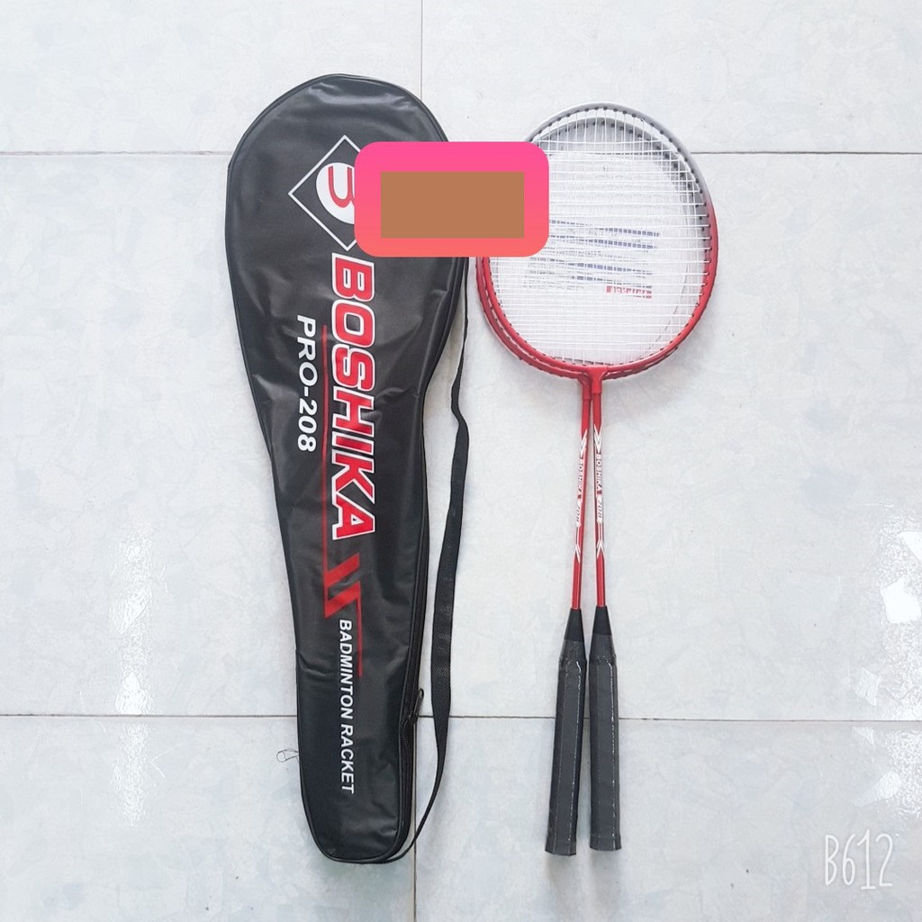 Combo BỘ 2 VỢT BOSHIKA PRO 208 tặng Ống cầu Basao