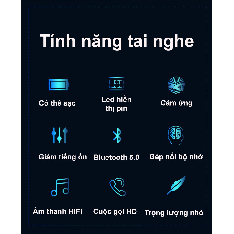 Tai nghe bluetooth Amoi F9 phiên bản quốc tế kén sạc 2000 mAh kiêm sạc dự phòng, phiên bản bluetooth 5.0 nút cảm ứng.