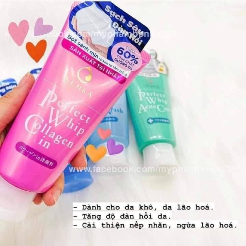 Sữa rửa mặt tạo bọt chiết xuất tơ tằm trắng Senka Perfect Whip