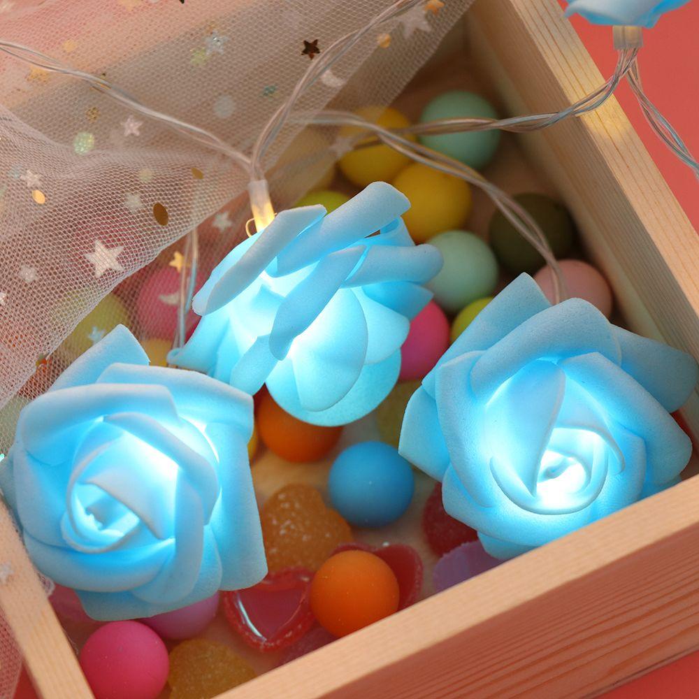 LEISURE Dây Đèn Led 10 / 20 Bóng Hình Hoa Hồng Trang Trí Tiệc