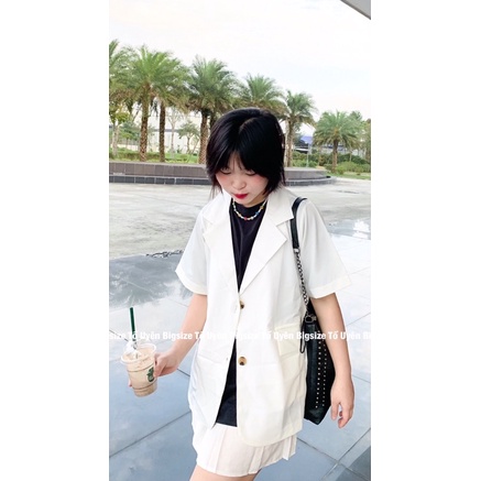 (T.U Bigsize 50-80kg) Áo Blazer 2 Khuy Chất Trượt Hàn Loại 1