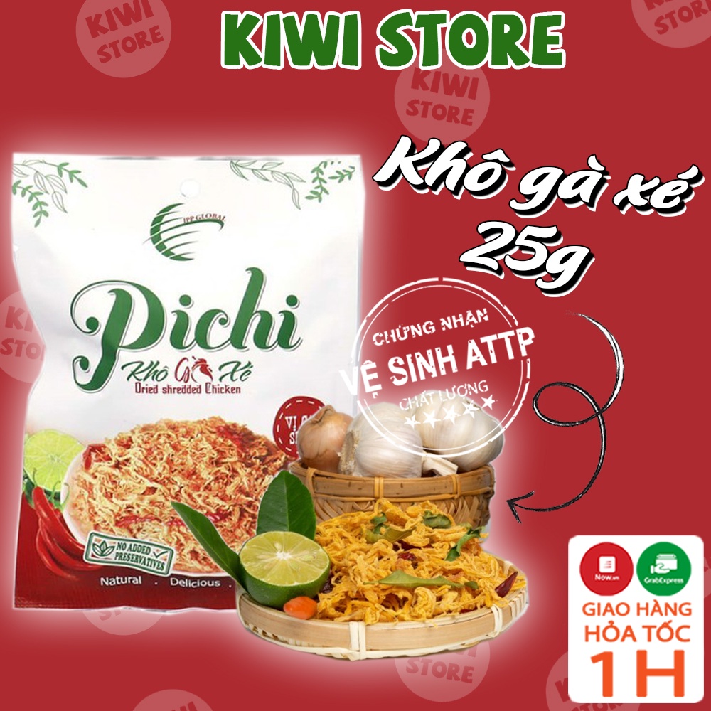 Gà khô lá chanh xé sợi cay nhẹ đóng túi đồ ăn vặt Kiwi Store
