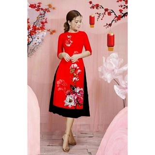 GIÁ XƯỞNG - Áo dài cách tân lụa in 3D ( áo kèm váy)
