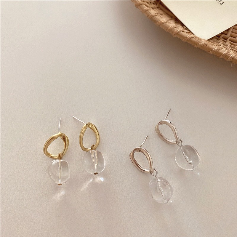 Bông Tai Nữ Cao Cấp ERASHOP 078505 - Viền Tròn Hạt Đá Đơn Giản, Vintage, Phù Hợp Đi Tiệc, Hằng Ngày, Đi Chơi, Rẻ Đẹp
