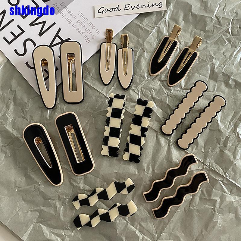 Set 2 kẹp tóc thiết kế hình học thanh lịch mới cho nữ