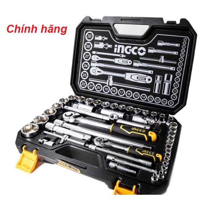 ĐỒ NGHỀ INGCO Bộ 44 đầu tuýp (1/4 inch + 1/2 inch)  HKTS42441 (Cam kết Chính Hãng 100%)