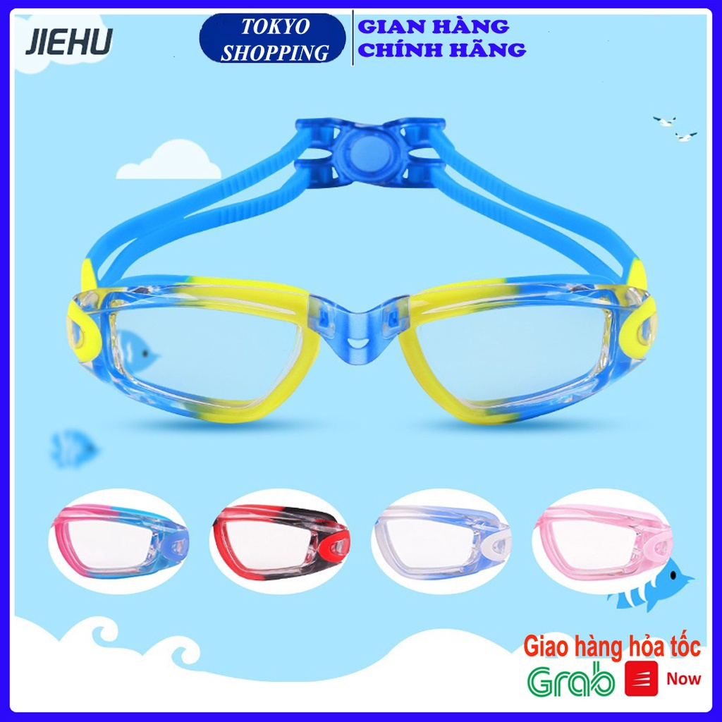 Kính bơi chống nước cao cấp cho bé 5-16 tuổi JIEHU 360 góc nhìn, hạn chế sương mờ