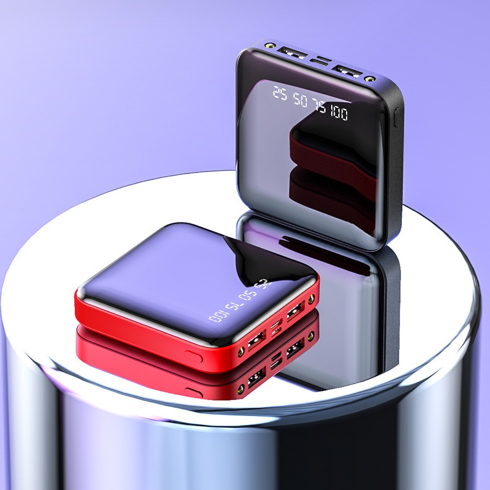 Cục Sạc Dự Phòng Hai Cổng USB Có Đèn LED 10000/20000mAh Mang Đi Tiện Dụng