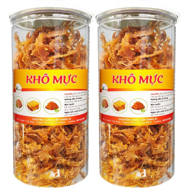 Khô mực xé tẩm gia vị thơm ngon - Mỗi hũ 200g Hiệu SK FOOD món ăn vặt siêu ngon