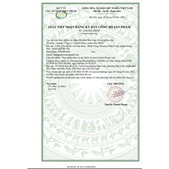 Sắt Avisure Safoli Drops Lọ 20ml