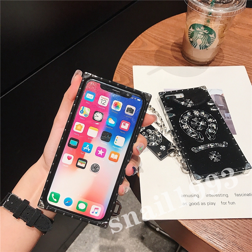 OPPO Reno3 Pro A91 A31 Realme 5 Vivo V17 V17 Pro S1 Pro Huawei P40 P40 Pro Samsung S20 S20 Plus S20 Ultra A91 A81 A71 A51 Fashion Vogue Black Chrome Heart Chian Soft Square Phone Case