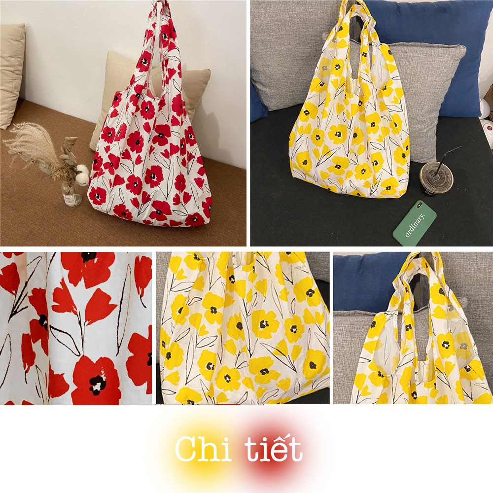 [Mã FASHIONT4WA2 giảm 10K đơn từ 50K] Túi Vải Tote Attitude Cánh Hoa Rực Rỡ